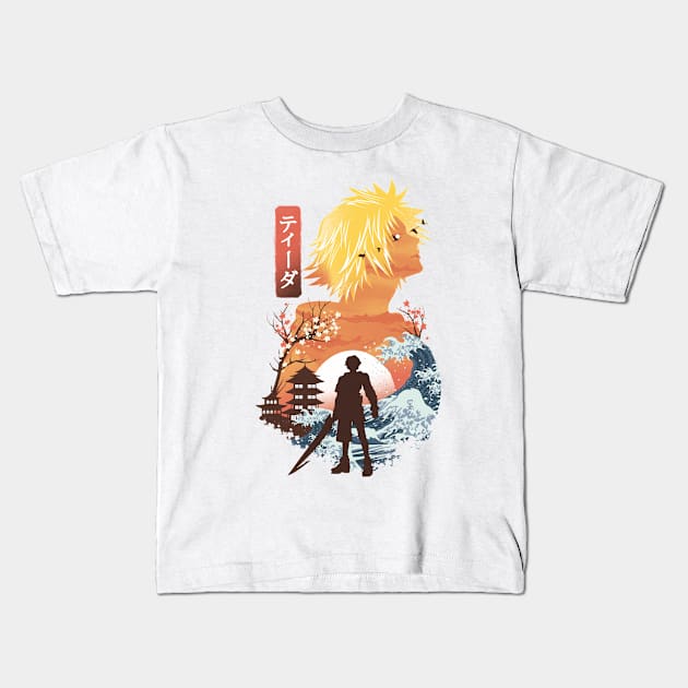 Ukiyo e Tidus Kids T-Shirt by DANDINGEROZZ